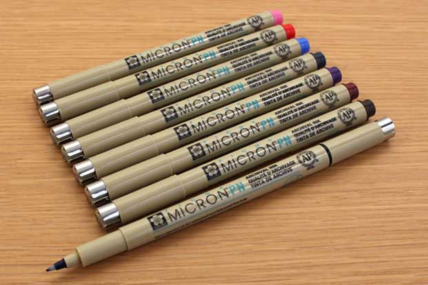 Sakura Pigma Micron PN Line Drawing 8 Color Pens Set Bible